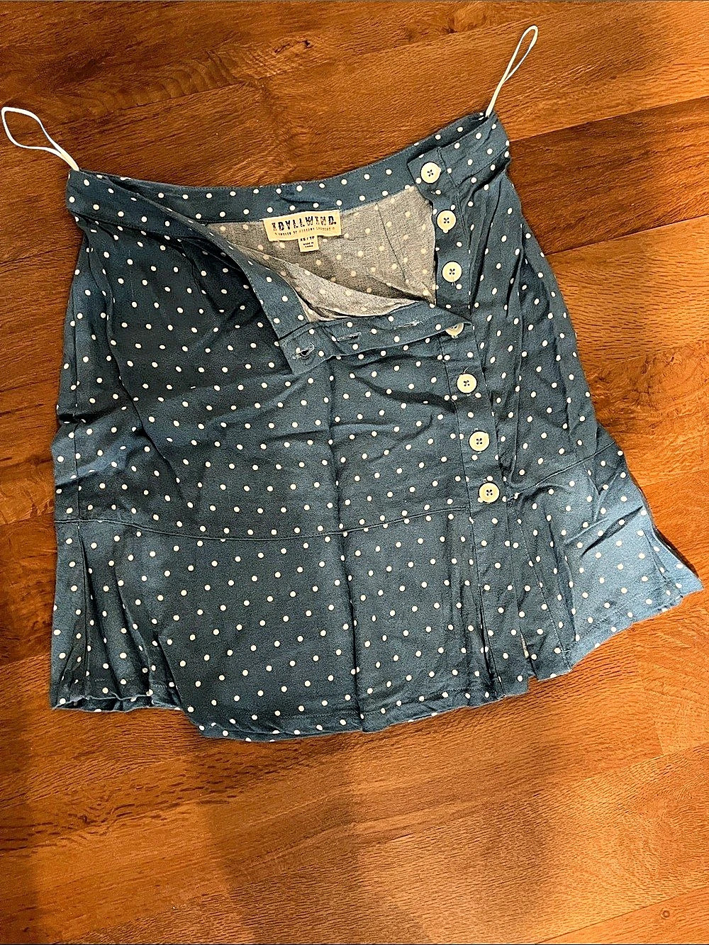 Idyllwind Polka Dot Ruffle Mini Skirt in Blue